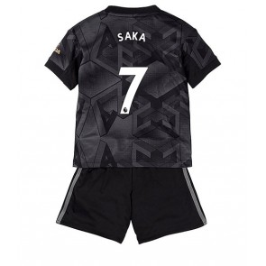 Arsenal Bukayo Saka #7 kläder Barn 2022-23 Bortatröja Kortärmad (+ korta byxor)